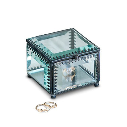 Glass Wedding Ring Jewelry Box