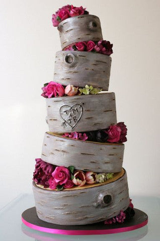 The Leaning Rustic Tree Stump Wedding Cake