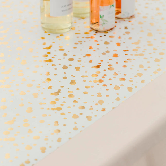 Gold Confetti Paper Wedding Party Table Runner