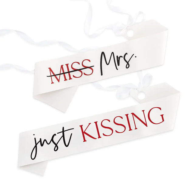 Paper Bachelorette Party Sash Kissing the Single Life Goodbye and Miss to Mrs Set