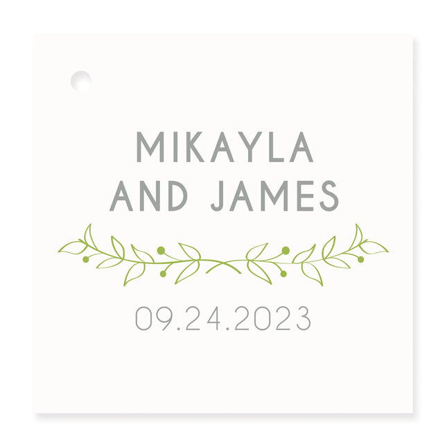 Woodland Square Wedding Favor Tag - 2 Inch (Pack of 24)
