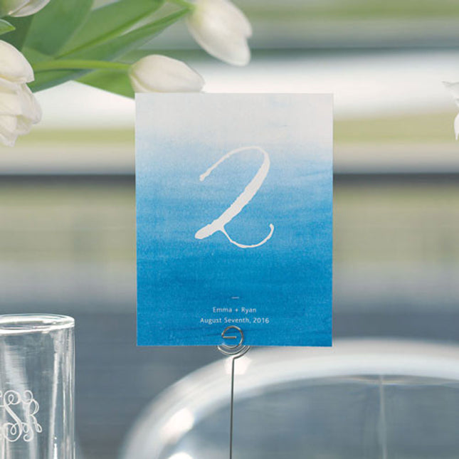 Caribbean Blue Aqueous Table Number
