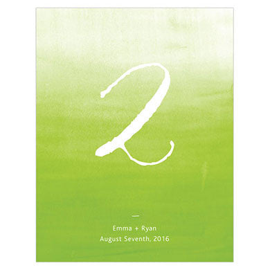 Candy Apple Green Aqueous Table Number Card