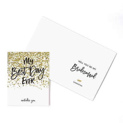 Gold Sparkle Thank You Card With Fold (Pack of 24)