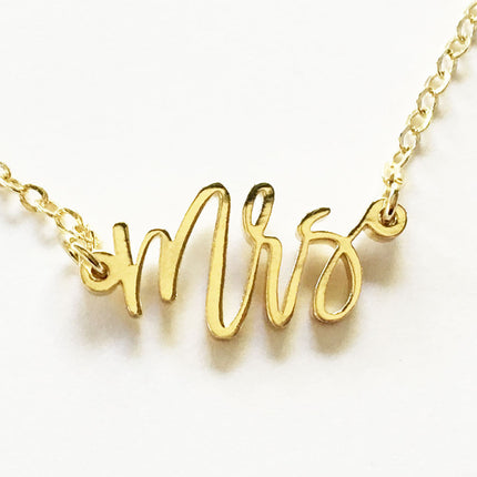 18K Gold Mrs Bride to Be Necklace