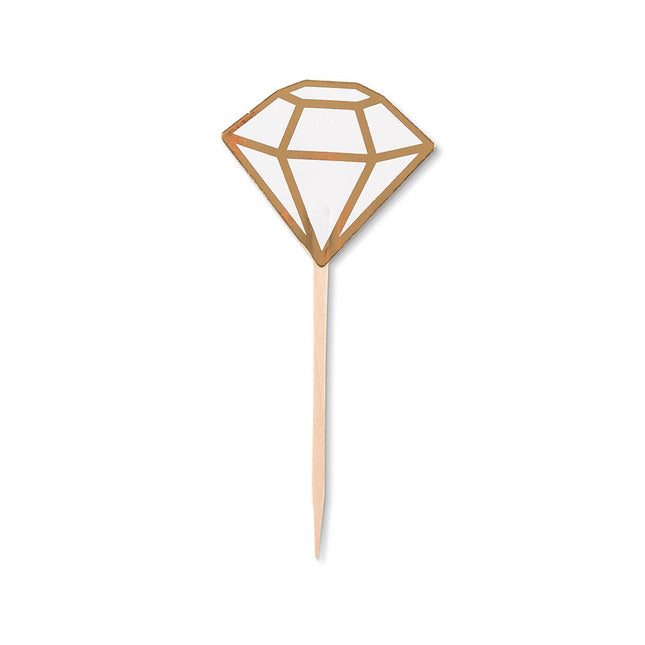 Diamond. Shaped Paper Cupcake Topper Picks - Set of 12
