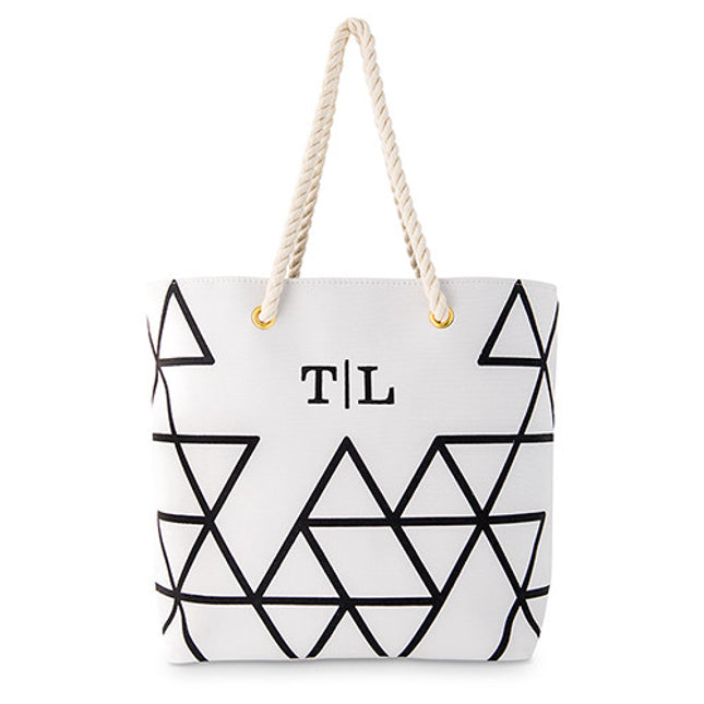 Geo Prism Tote - Black on White