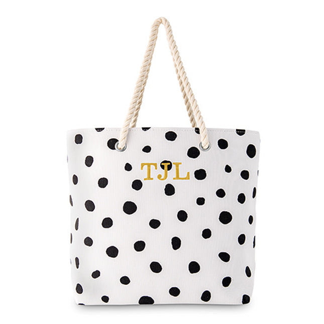 Dalmatian Dot Tote - Black on White