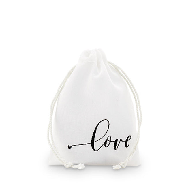"love" Print Muslin Drawstring Favor Bag 