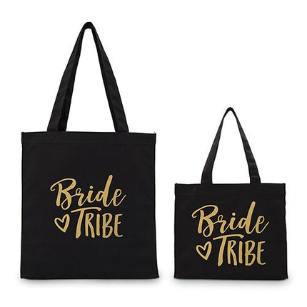 Bride Tribe Black Canvas Tote Bag Tote Bag with Gussets