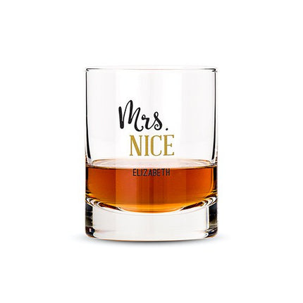 Personalized Whiskey Glasses with Mrs. Nice Print