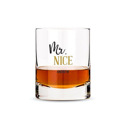 Personalized Whiskey Glasses with Mr. Nice Print