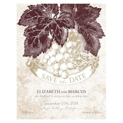 A Wine Romance Save The Date Card (All Colors) Pack of 25