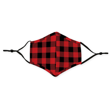 Cloth Reusable Washable Face Mask - Red and Black Plaid