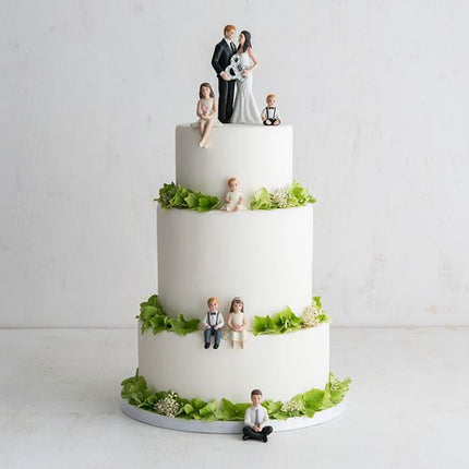 Porcelain Family Wedding Cake Topper Set