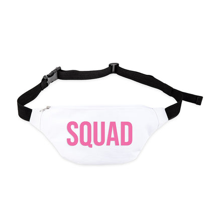 White and Pink SQUAD Bachelorette Wedding Party Fanny Pack