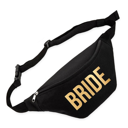 Black Fanny Pack for the Bride Wedding