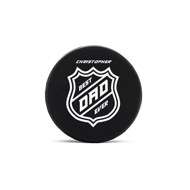Best Dad Ever Custom Hockey Puck Gift with Bottle Opener