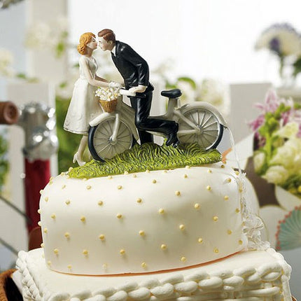 Bicycle Bride and Groom Wedding Cake Topper