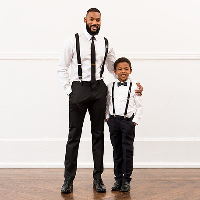 Boy's Monogrammed Tuxedo Suspender and Bowtie Gift Set - Discontinued