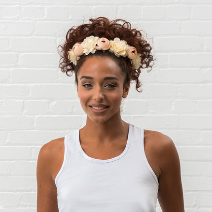 Ivory Rose Medley Bridal Party Flower Crown Wreath