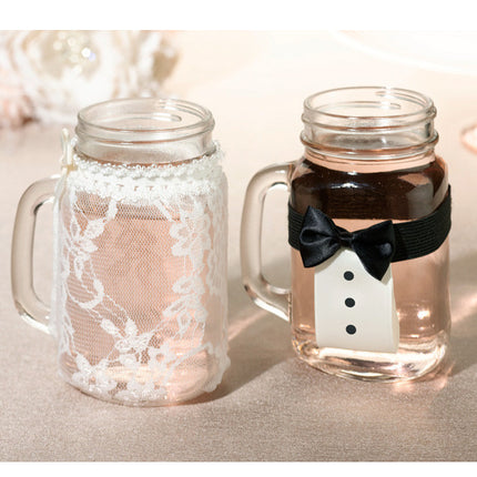 Bride and Groom Drink Glass Covers (Set of 2)