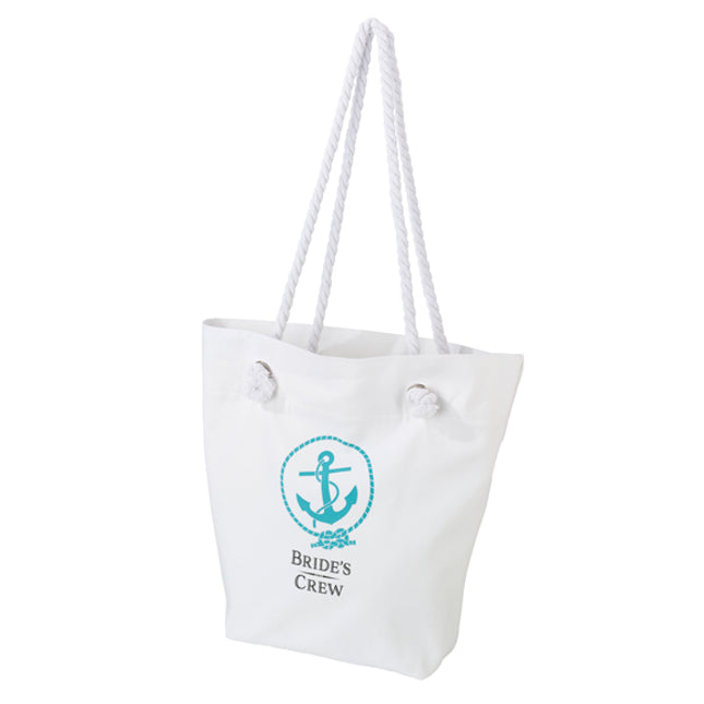 Destination Wedding White Bridal Crew Tote Bag