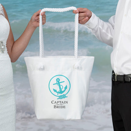 Captain Bride Destination Wedding White Bridal Crew Tote Bag