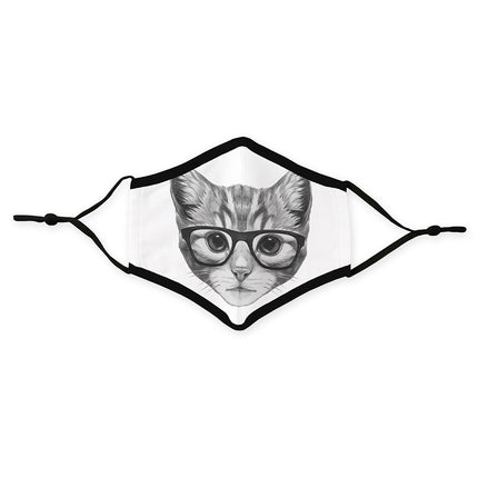 Cat with Glasses Adult Protective Cloth Face Mask