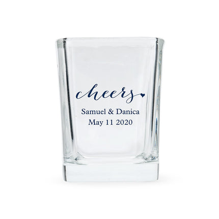 Custom Wedding Printed Square Shot Glass Favors (Set of 20)