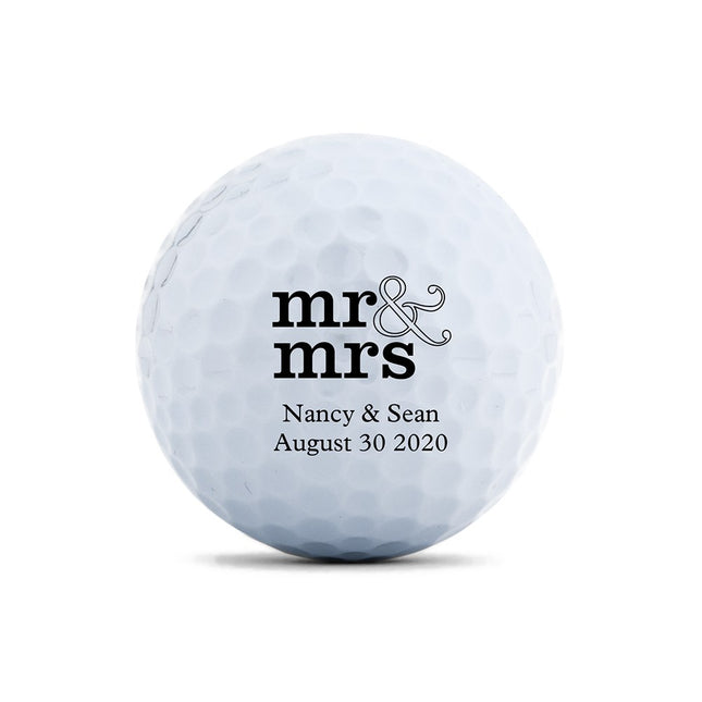 Custom Monogram Printed White Golf Balls For Party Favors