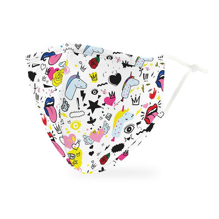 Adult Protective Cloth Face Mask - Doodles and Unicorns