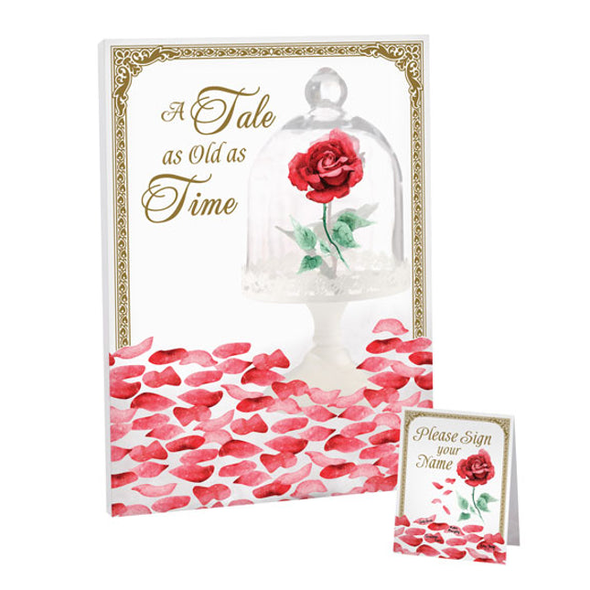 Fairy Tale Rose Petal Wedding Ceremony Signing Canvas