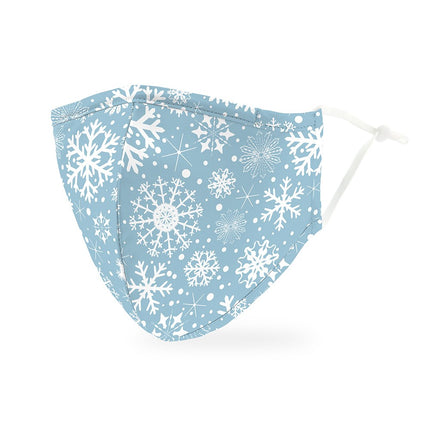 Cloth Reusable Face Mask - Holiday Falling Snowflakes