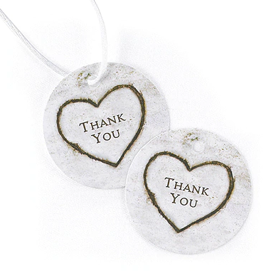Rustic Thank You Heart Favor Cards (Pack of 25)
