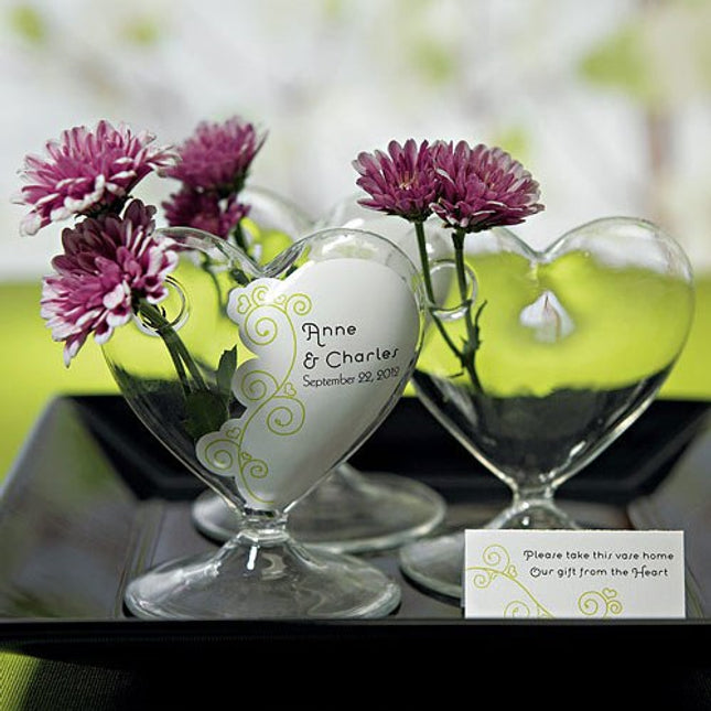 Glass Heart Table Centerpiece Vase