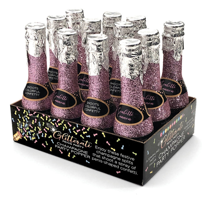 Glitterati Champagne Confetti Poppers Adult Party Decorations (12)