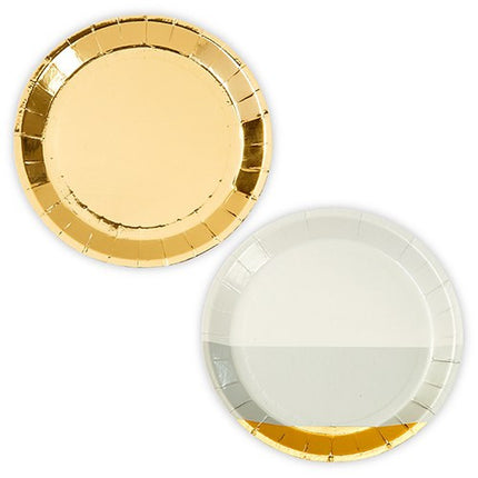 Gold Foil and Grey Appetizer Party Plates