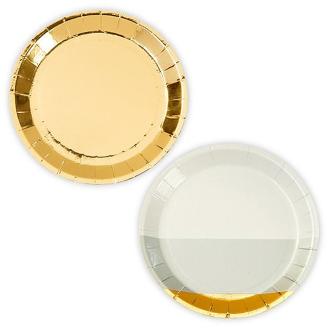 Gold Foil and Grey Appetizer Party Plates
