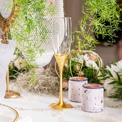 Gold Stemmed Wedding Glass Set