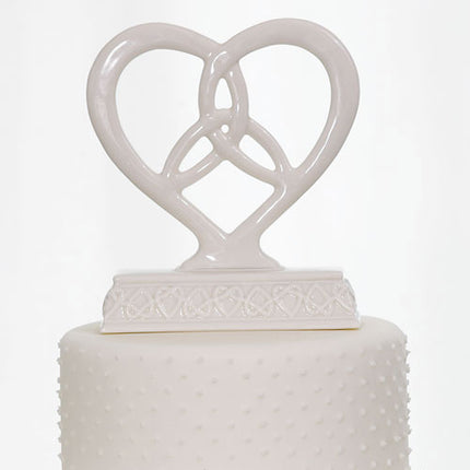 Glazed Porcelain Celtic Knot Cake Topper Traditional Irish Wedding Blessing