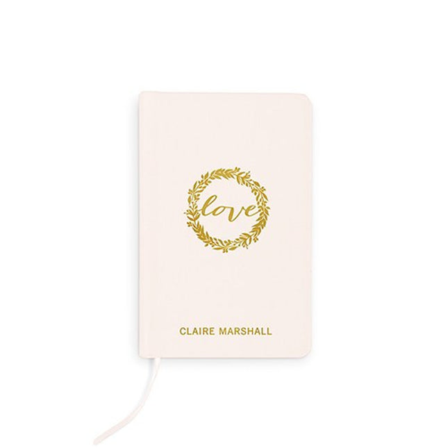 Love Wreath Emboss - Linen Wedding Vows Pocket Journal
