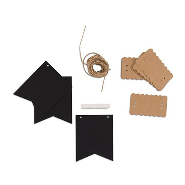Kraft and Chalkboard Black Paper DIY Wedding Party Banner Kit