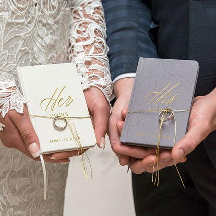 Hers Linen Wedding Ceremony Vows Journal Book