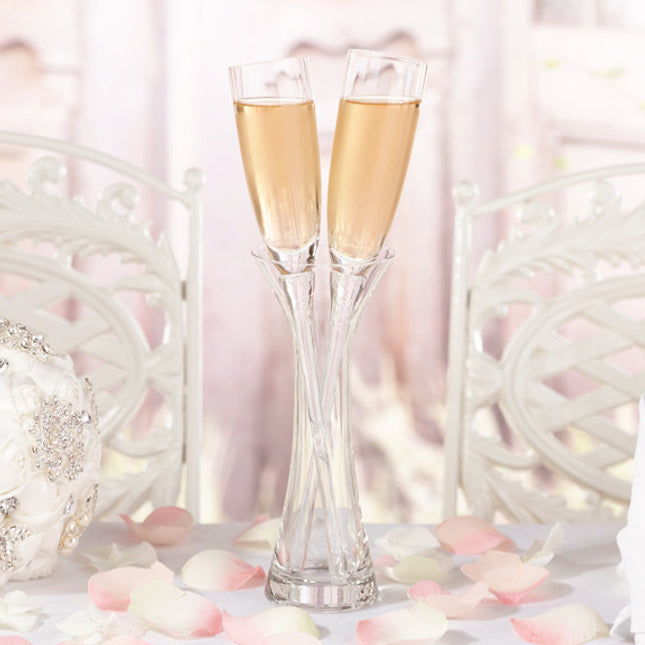 Long Stemmed Wedding Toast Glass with Vase