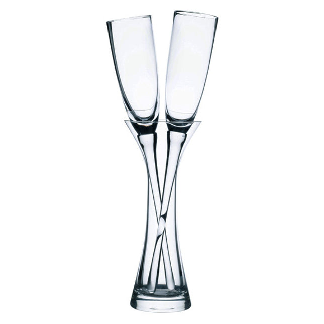 Long Stemmed Wedding Toast Glass with Vase