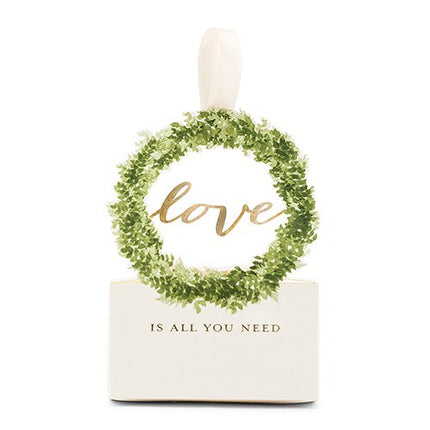 Love is All You Need Green Woodland Wreath Favor Box 