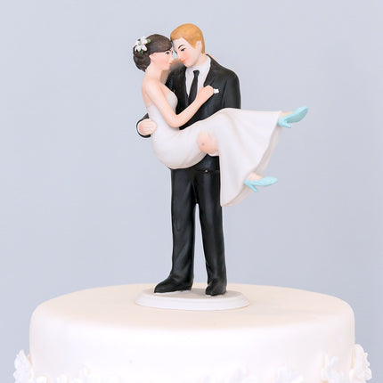 Loving Arms Embrace Bride and Groom Wedding Cake Top