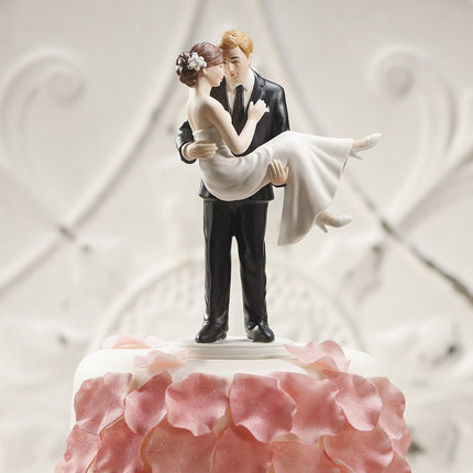 Loving Arms Embrace Bride and Groom Wedding Cake Top