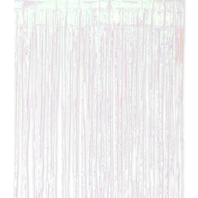 Metallic Foil Fringe Curtain Photo Backdrop - Iridescent